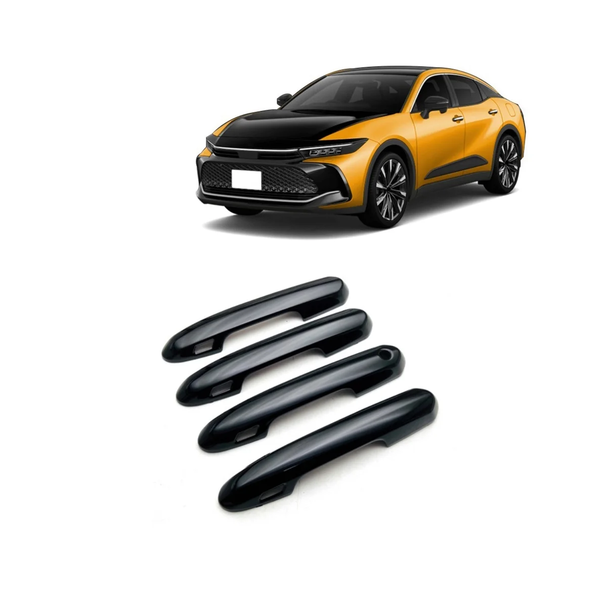 غطاء مقبض باب السيارة الخارجي ، ملصقات الكسوة لتويوتا كراون كروس 2023 ، اكسسوارات سوداء