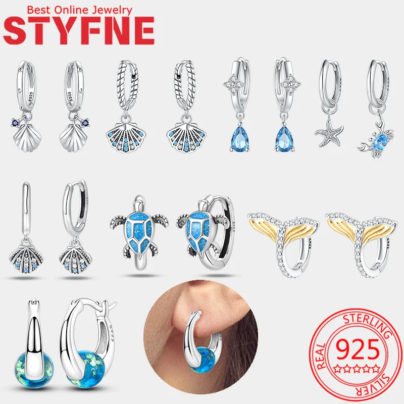 

Turtle Ocean Shell Earring for Women 925 Sterling Silver Hoop Earring Jewelry Fashion Graduation Birthday Gifts for Girls Teen