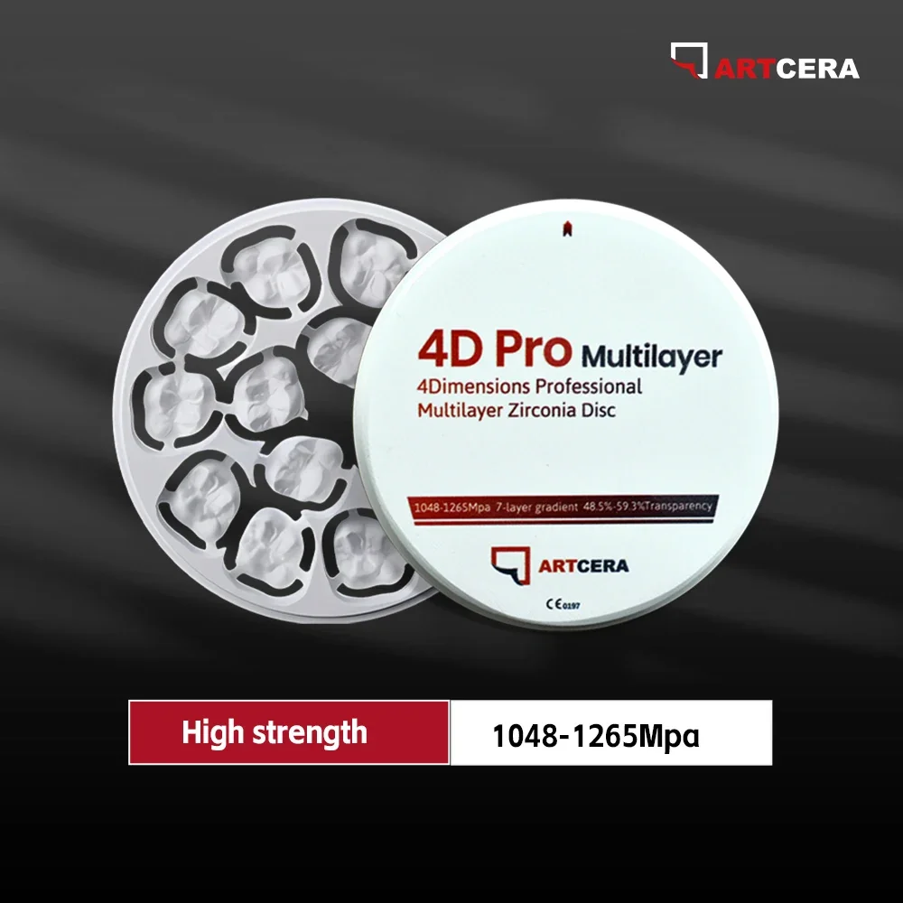 

Dental 4D-Pro Multilayer Zirconia disc Open System98mm Super translucent and strength High cost performance for CAD/CAM