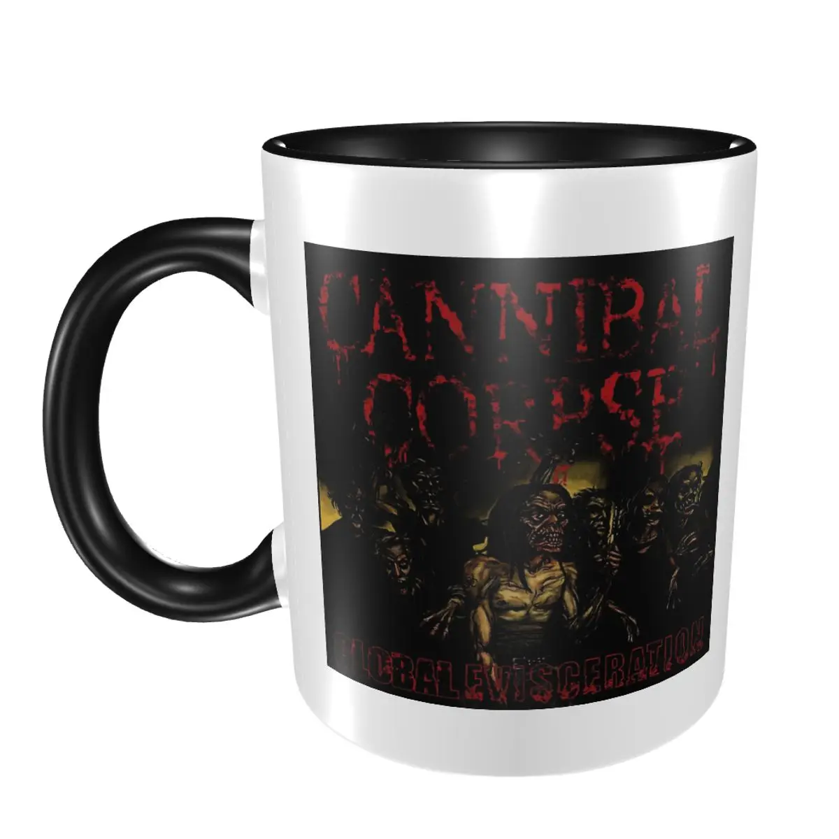 

Металлическая кружка для скейтборда Cannibal Corpse, забавные керамические кофейные чашки, чайные кружки, чашка для молока, посуда для напитков, подарок для женщины и мужчины