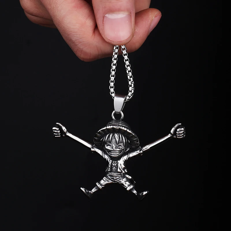 Dropshipping Movie 2023 New unique stainless steel Japanese Anime Style Luffy Pendant For Man Sepecial Design For Man Gift