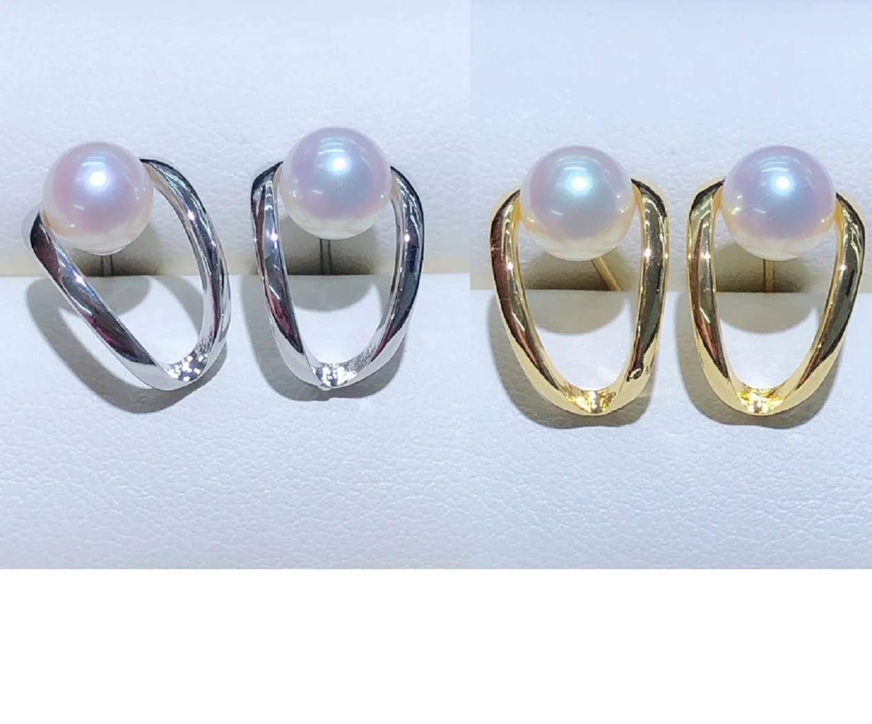 

new huge round AAAA++++ 7-8mm 9-10mm 10-11mm Akoya Pearl 18K Bowknot Gold Plated Pendant Ring Earrings