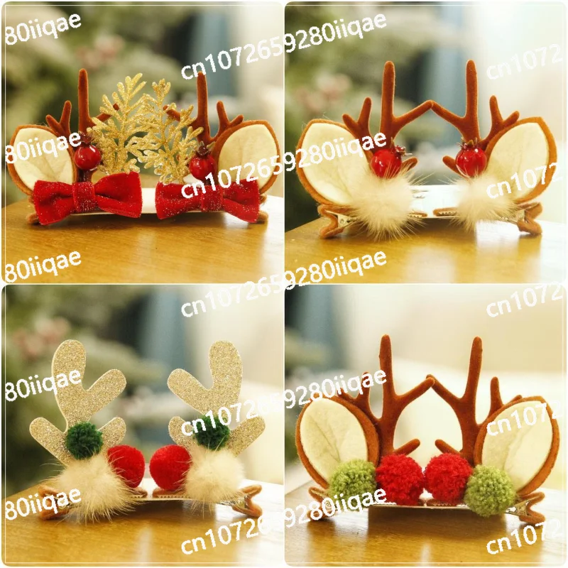 Christmas hairpin cute elk horn jewelry headdress pair