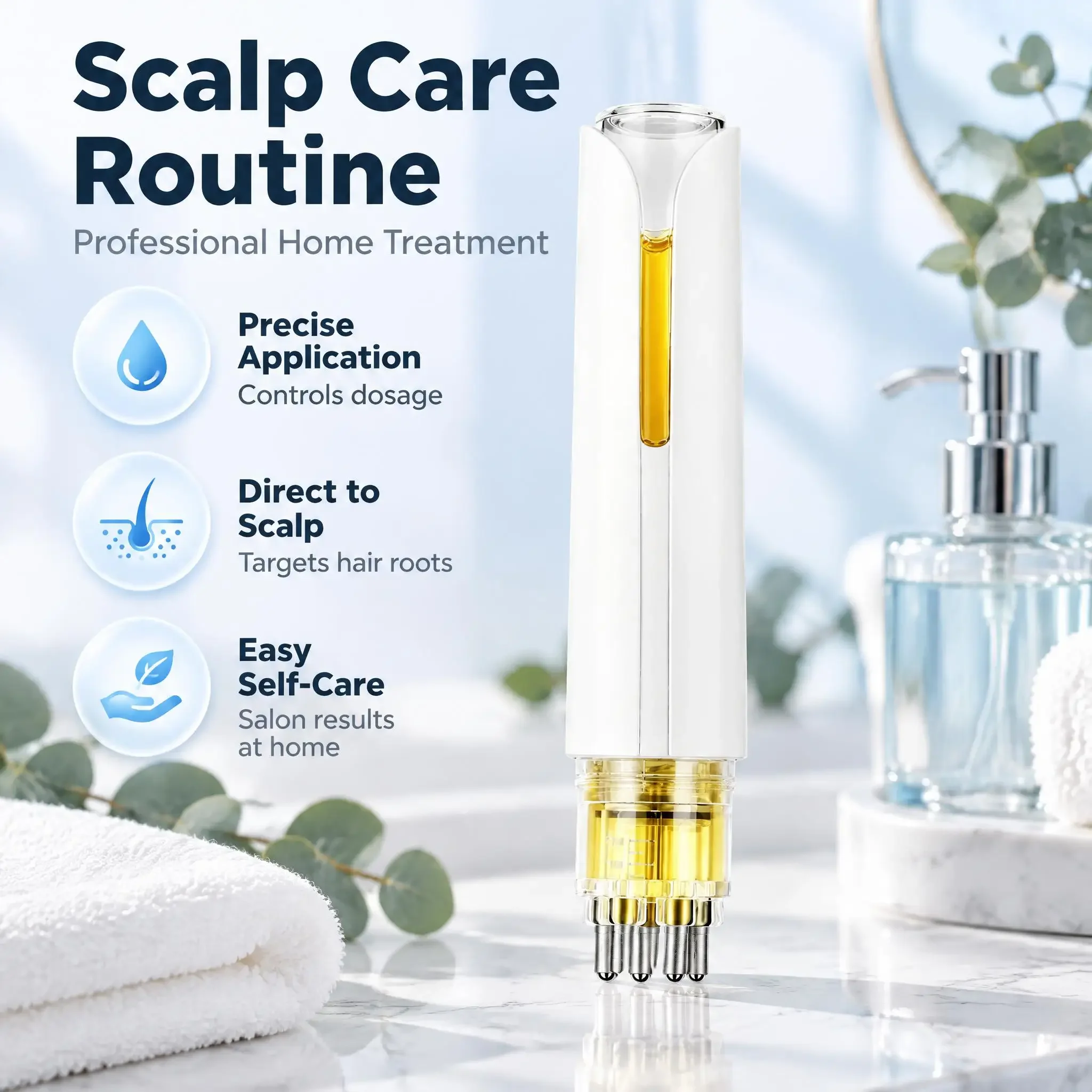 1pc Portable Scalp Applicator Liquid Comb Mini Massager Essential Oil Liquid Guiding Massager Anti Hair Loss Scalp Care Tool