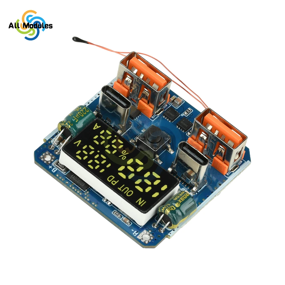 4S PD 100W 双方向昇降圧モジュール - 20V 5A 高出力リチウム電池充電器/放電器（急速充電機能付き）