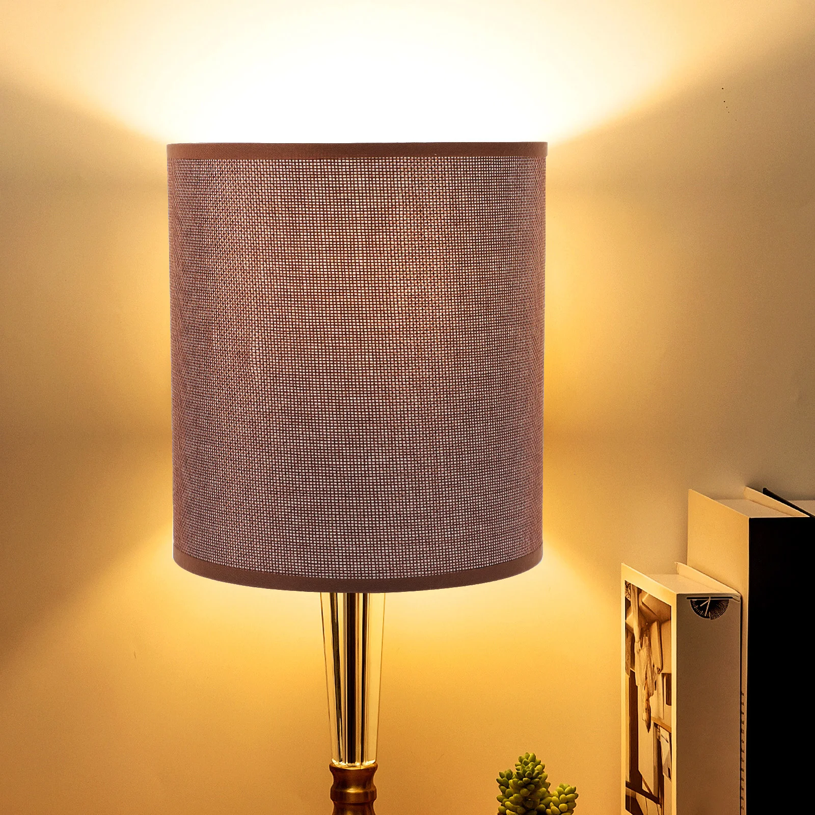 

Linen Lampshade Replacement Fabric Lamp Cover Durable Desktop Lamp Shade Suitable for Home Bedroom Living Room Hotel Light