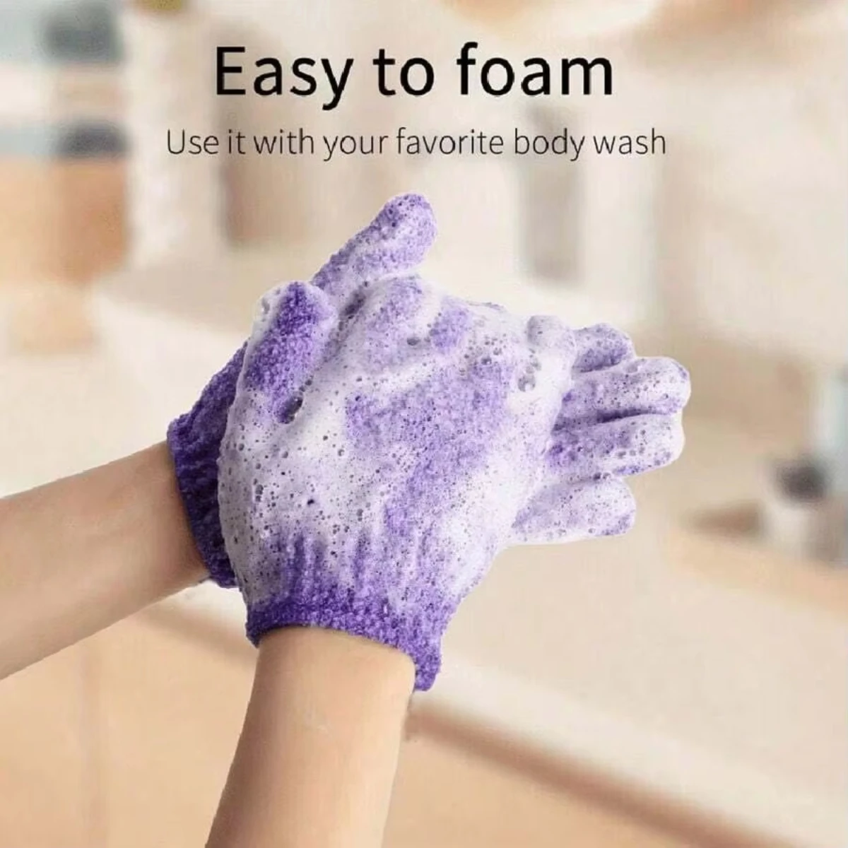 

2pcs Reversible Exfoliating Shower Gloves, Body Scrub Gloves, ,Cleansing Tools Bath Towel Bath Products Back Scrub