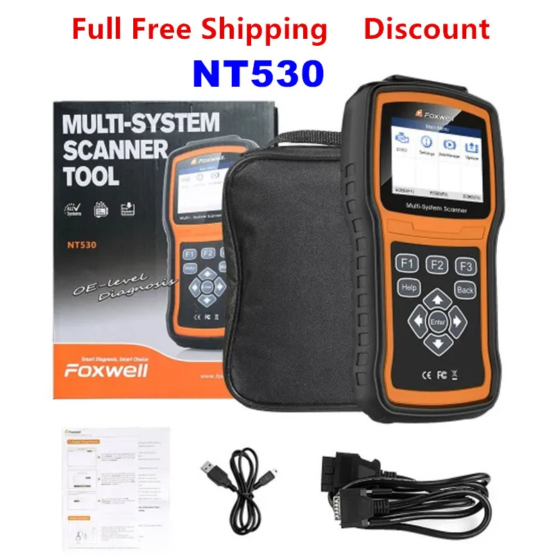 Foxwell NT530 Multi-System Scan Tool for Car Universal Auto Diagnostic Scanner Get 1software Support MITSUBISHI Porsche Chrysler