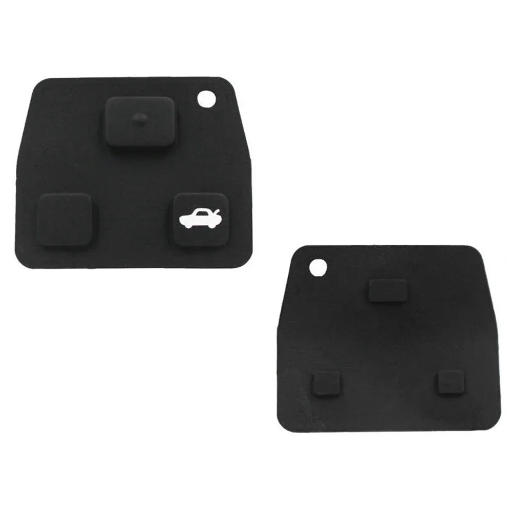 2/3 Button Silicone Car Remote Key Pad Black Rubber Keypad Replacement Fob Case Cover Shell For Toyota Avensis Camry Corolla