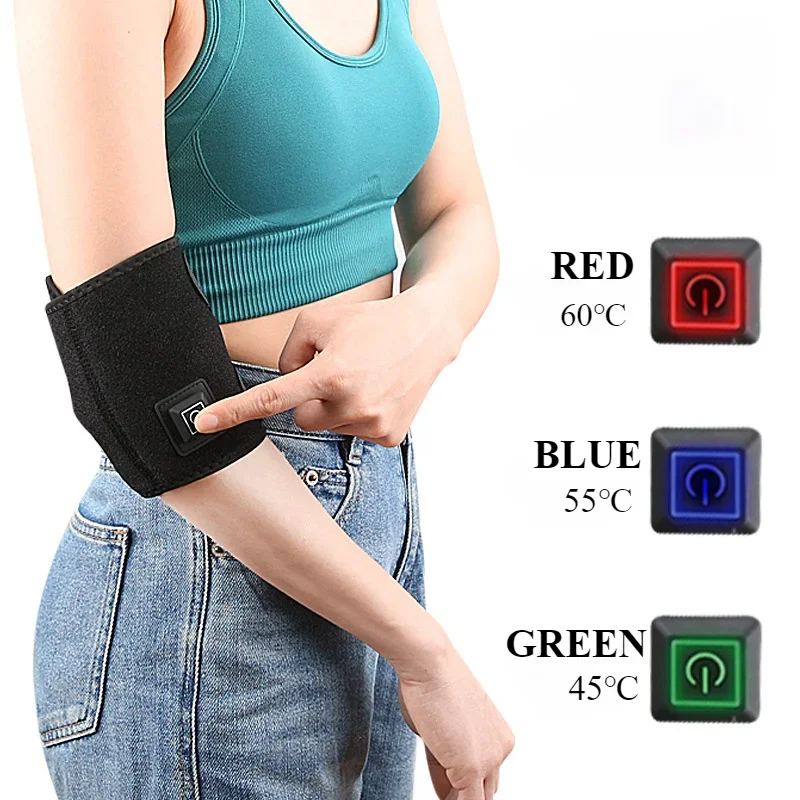 Electric Heated Knee Massager Brace Adjustable 3 Gear Temperature Elbow Protector Hot Compress Shoulder Protective Belt