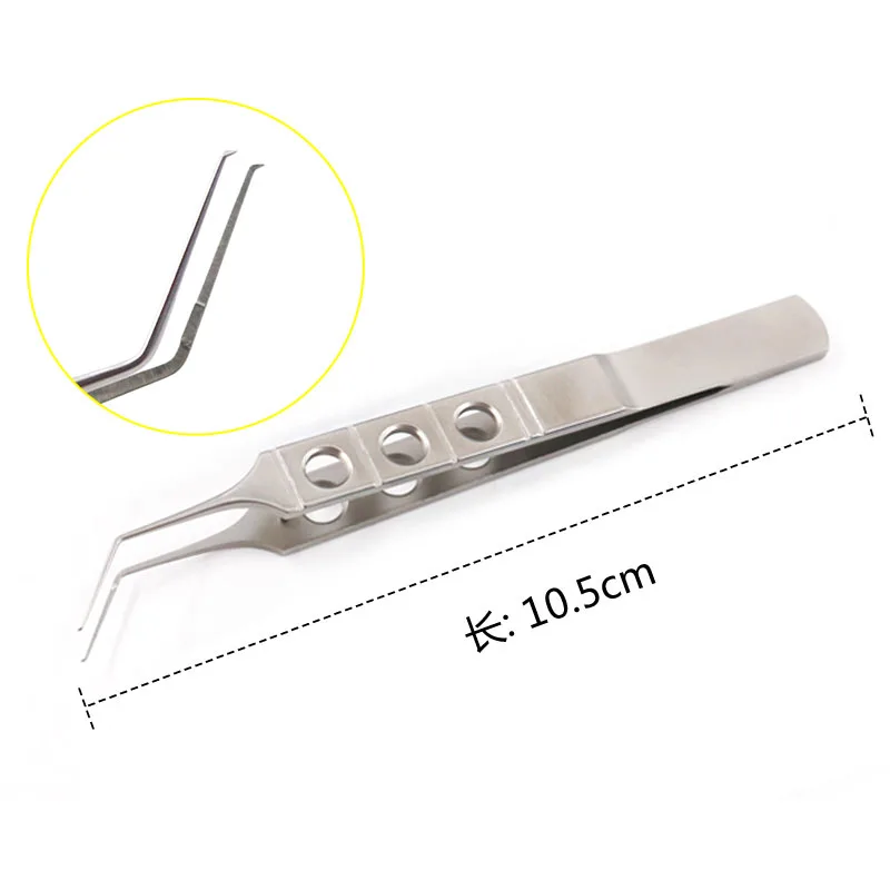 

Titanium Utrata Capsulorhexis Forceps Curved Angle 105mm long ophthalmic instrument surgical