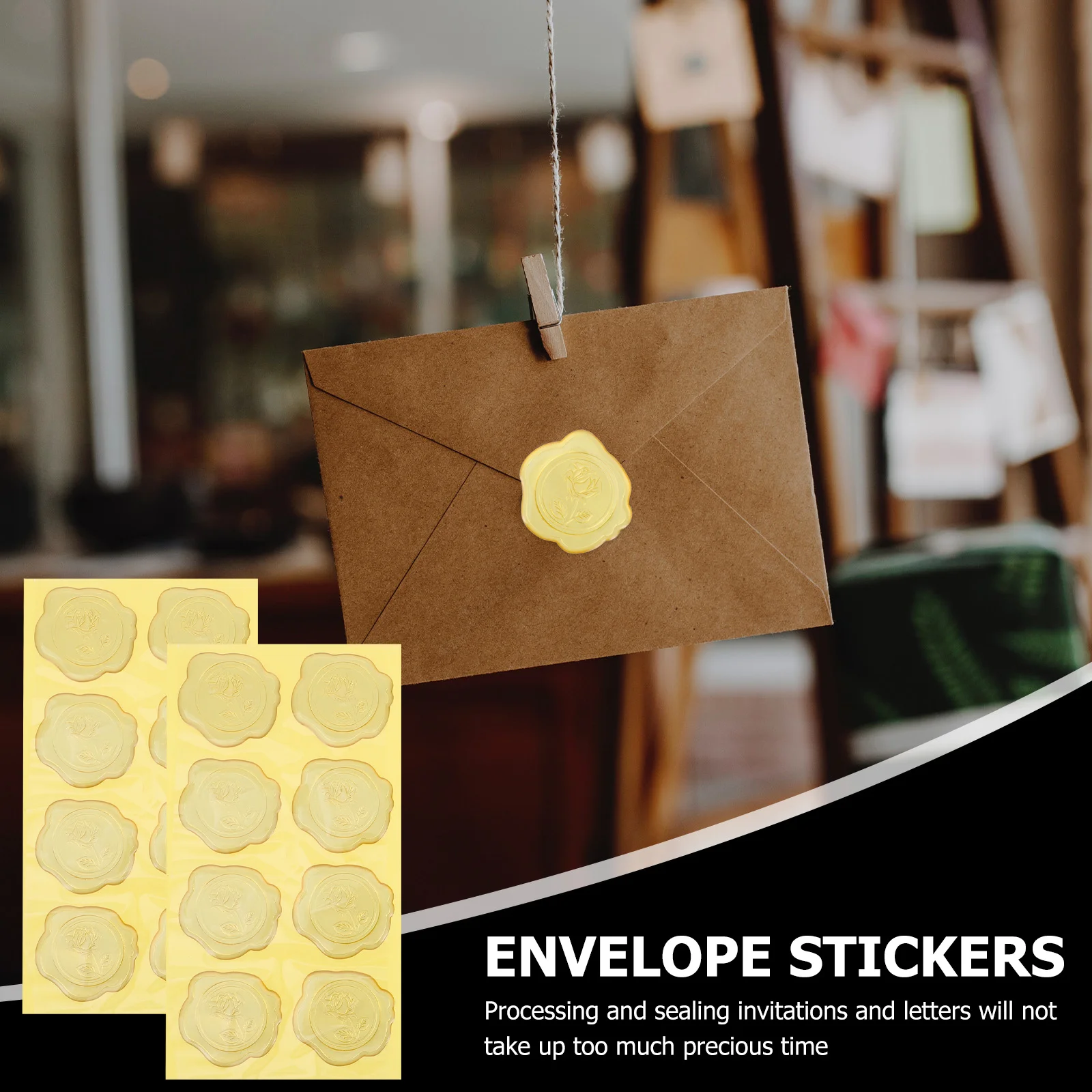 

48 шт., 6 листов, самоклеящиеся конверты с золотым тиснением, уплотнительные этикетки для свадьбы, дня рождения, имитация огненного лака, глиняные наклейки