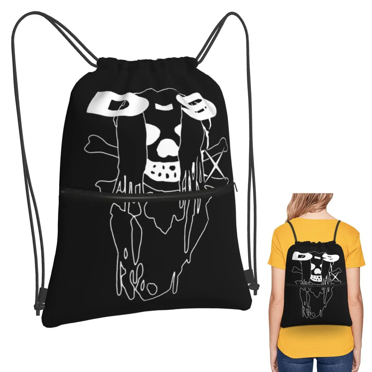 

Ecco2k Drain Gang Peroxide D9 Logo Backpacks Portable Drawstring Bundle Pocket Sports Bag Book Bags for Man Woman Students
