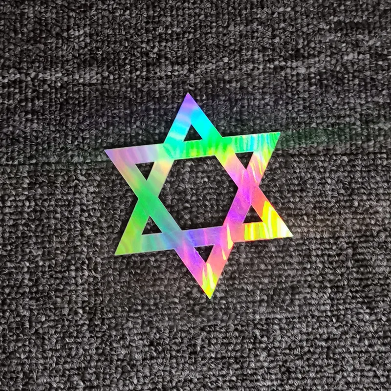 

Car Stickers Hexagram Stars Magen David Israel Reflective Decoration For Fuel Tank Cap Windshield Computer Laptop Phone D40