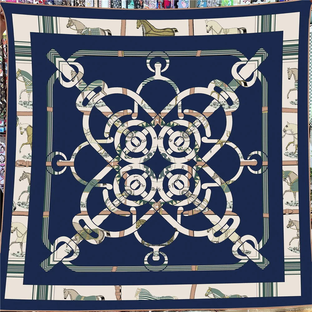Silk Cashmere Scarf Women Manual Hand Rolled Square Scarves Wraps Big Bandana Luxury Hijab Female Foulards Poncho 135CM