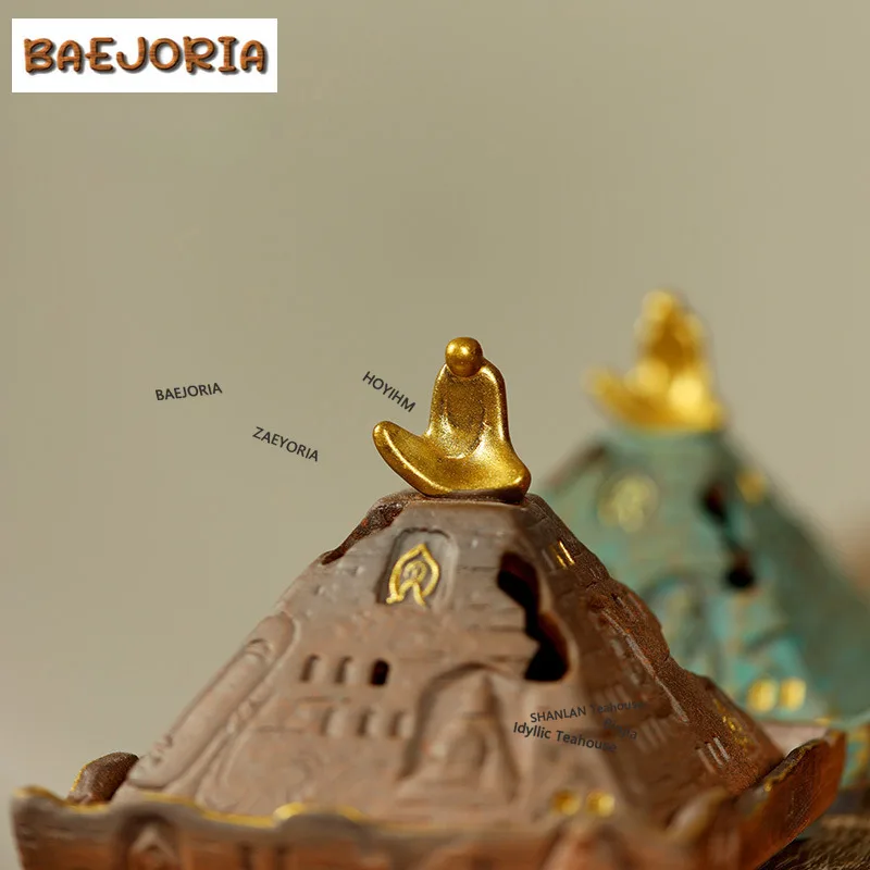 BAEJORIA Dunhuang Cloud Top Hollow Ridge Incense Holder Diffuser Incense Burners Aromatherapy Censer Yoga Accessories Decoration
