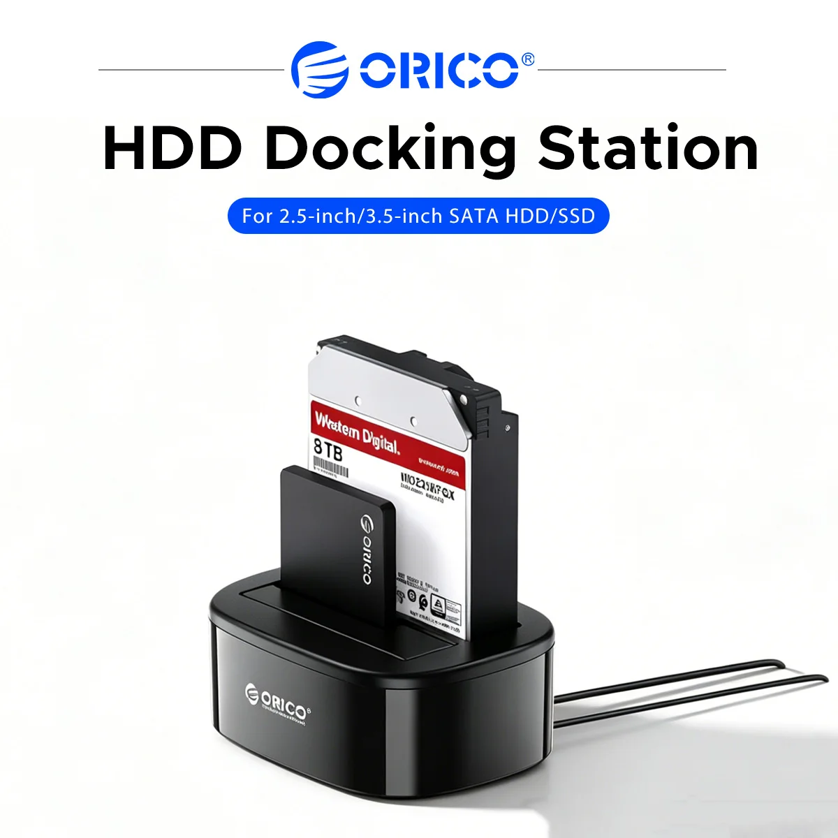 ORICO USB3.0 Type-B SATA Hard Drive Dock 12V2A ABS Material 2.5/3.5" HDD SSD Win Mac Linux Game Storage Hard Drive Data Backup