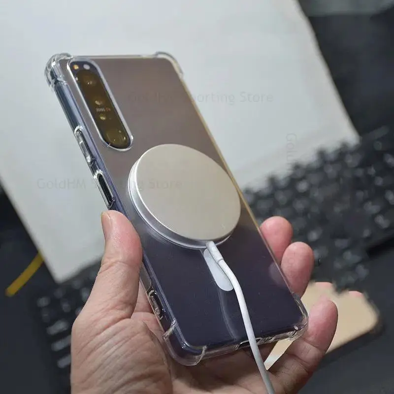 Funda For Sony Xperia 1 5 IV For Magsafe Magnetic Transparent Case For Xperia 5 IV 1 III 1 II Wireless Charging Magsafing Cover