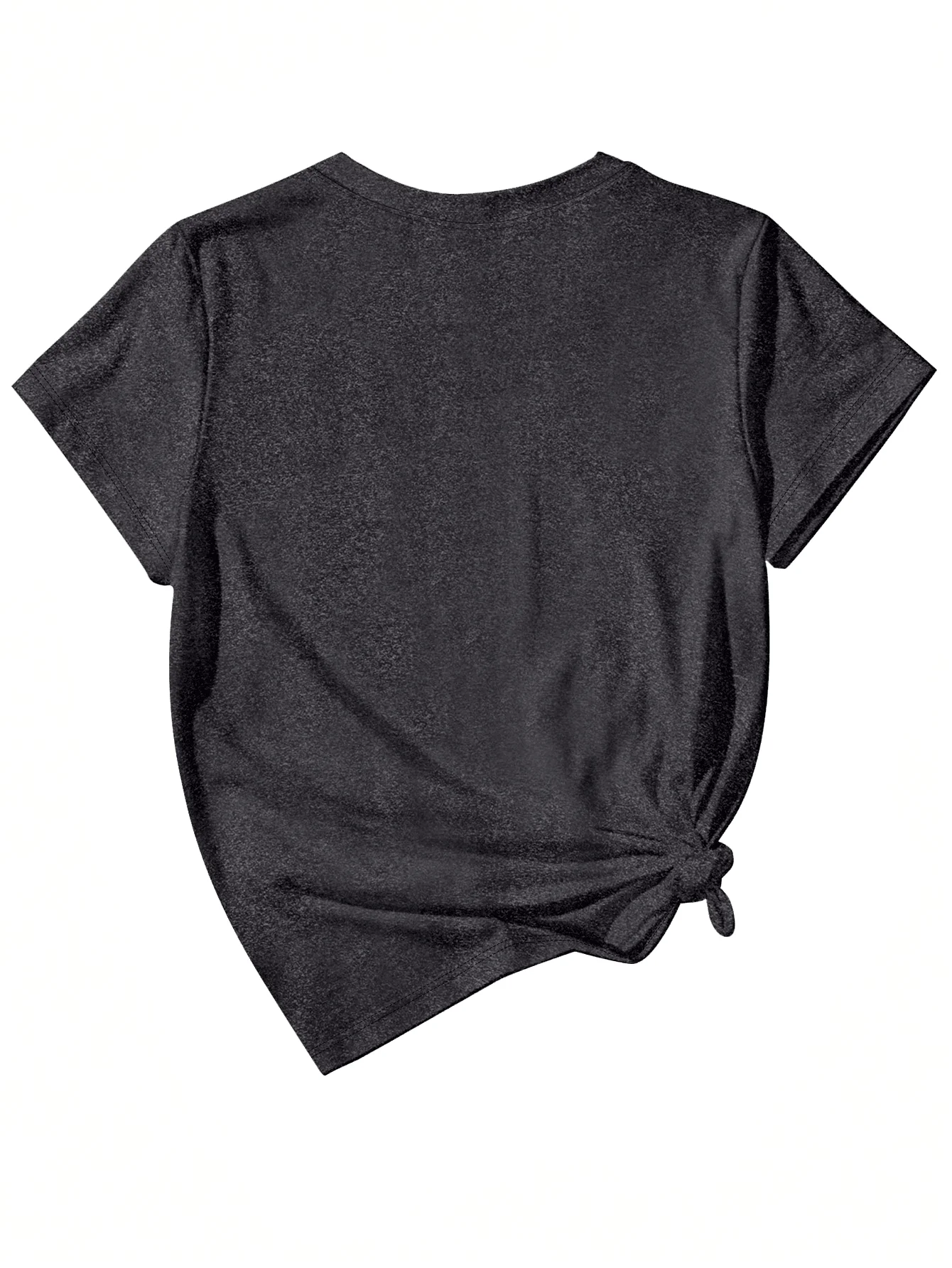 Tops de talla grande para mujer, ropa con cuello redondo, trajes de verano con estampado de elemento de calavera, camiseta de manga corta gris oscuro