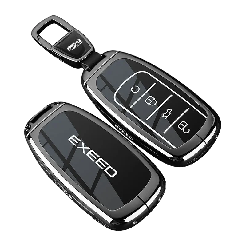 Zinc Alloy Car Key Case for Chery EXEED RX SUV Remote Decoration Cover Shell Keychain Ring Holder Fob Interior Accessories