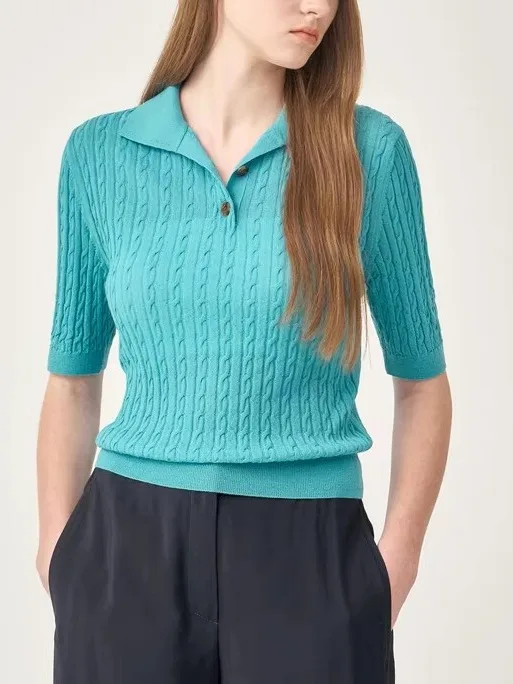 

Классический трикотаж Ne ort Sve женский Faion Commute Sle Slim Fit корейская версия Twist ort Sve Top