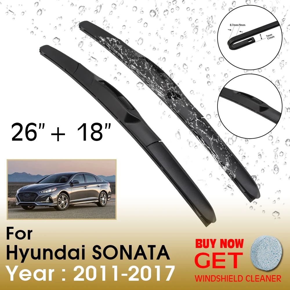 

Car Wiper Blade For Hyundai SONATA 26"+18" 2011-2017 Front Window Washer Windscreen Windshield Wipers Blades Accessories