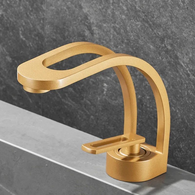 Basin Faucet Brass Bathroom Mixer Tap Black Grey White Gold Wash basin Faucet Single Handle Hot and Cold Lavotory Faucet