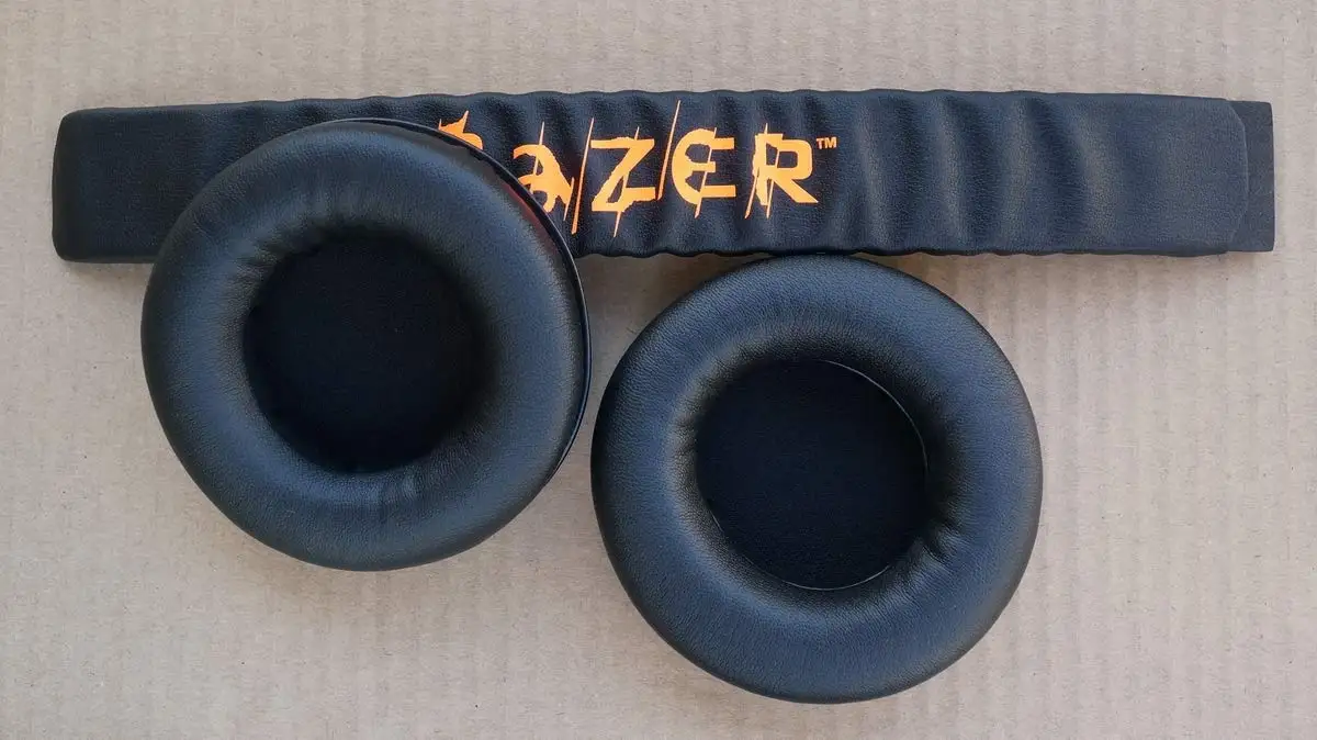 Head Band+ EarPads Repair Parts for Razer Kraken 7.1 Chroma Headset & Forged & Pro & USB (Golden Word)