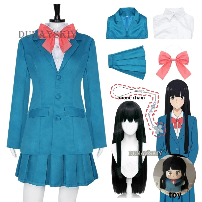 Anime Kimi Mi Cosplay fantasia para mulheres, uniformes escolares, terno adorável, Kuronuma Sawako, Me to You peruca da temporada, JK