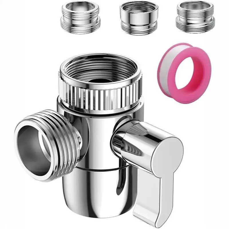 New Bathroom Zinc Alloy Switch Faucet Adapter Kitchen Sink Splitter Diverter Valve Water Tap Connector For Shower