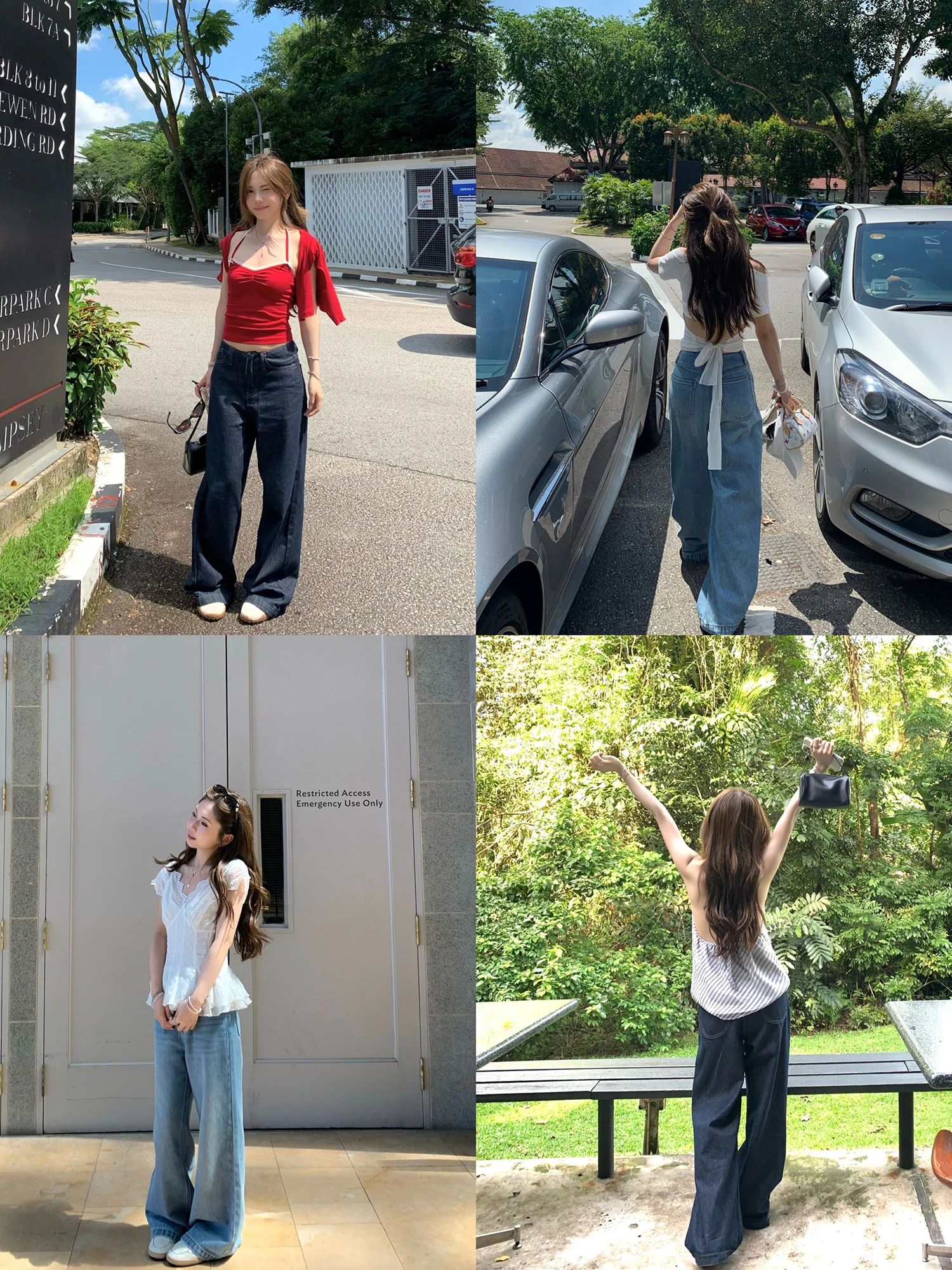 

Yellow Zonly Zzptte American Straight Leg Jeans Women Summer Loose Waed Long Pants Versatile Casual Cotton Denim