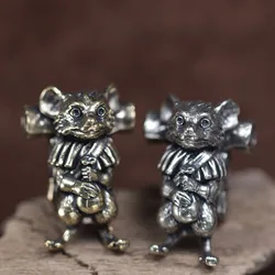 Rat Traveler Brass Knife Beads Animal Mouse EDC DIY Paracord Woven Bracelets Lanyard Pendants Accessories Outdoor Tool Hangings
