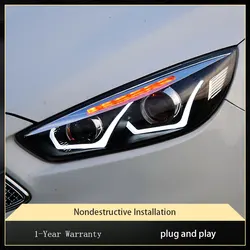 Day Running Lights For Ford Focus 2015 2016 2017 2018 Dual Lens LED DRL Upgrade Headlight Front Lamp Automotive Car Accessories
