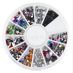 Nail-Jewelry Rhinestones Colorful Flat Bottom Nail Stickers Boxed Set Nail Supplies Nail-Decoration Drill Mixed Colors