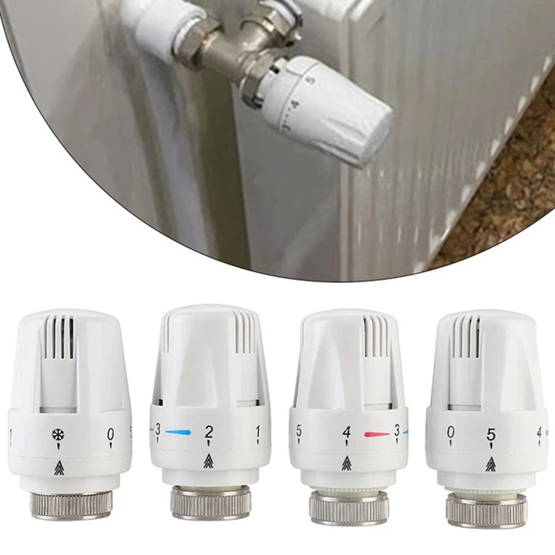 4pcs Adjustable Thermostatic Radiator Valves Heating Anti Freeze Protection Temperature Regulation M30x1.5