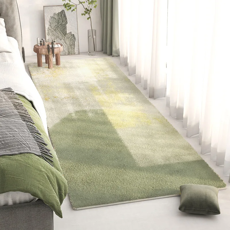 

Nordic Green Floor Mat Long Plush Thickening Living Room Bedroom Large Area Carpet Mat Bathroom Absorbent Non-Slip Rug