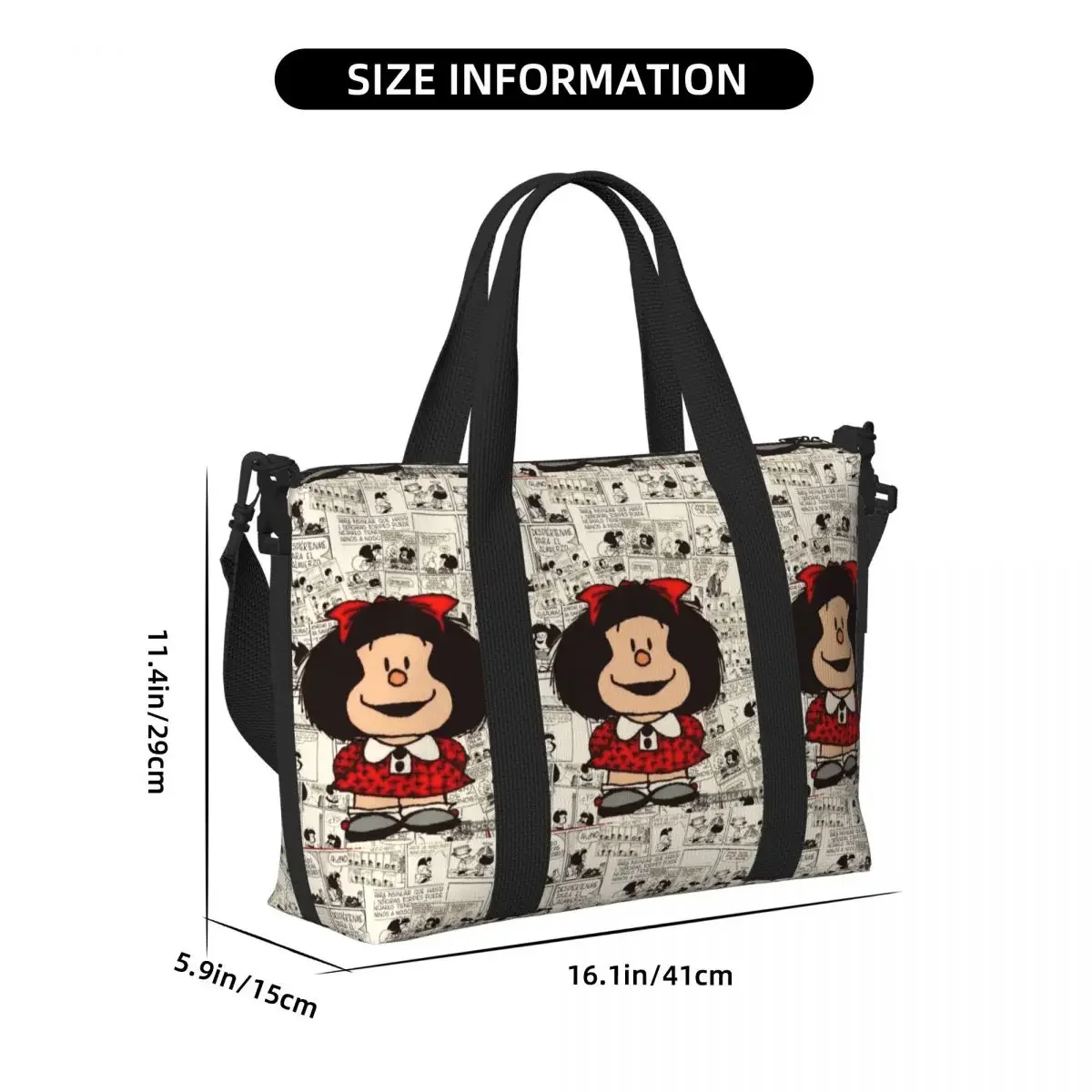 カスタムアニメマファルダビーチトートバッグ女性漫画かわいいビッグコンパートメントビーチジムトラベルバッグ