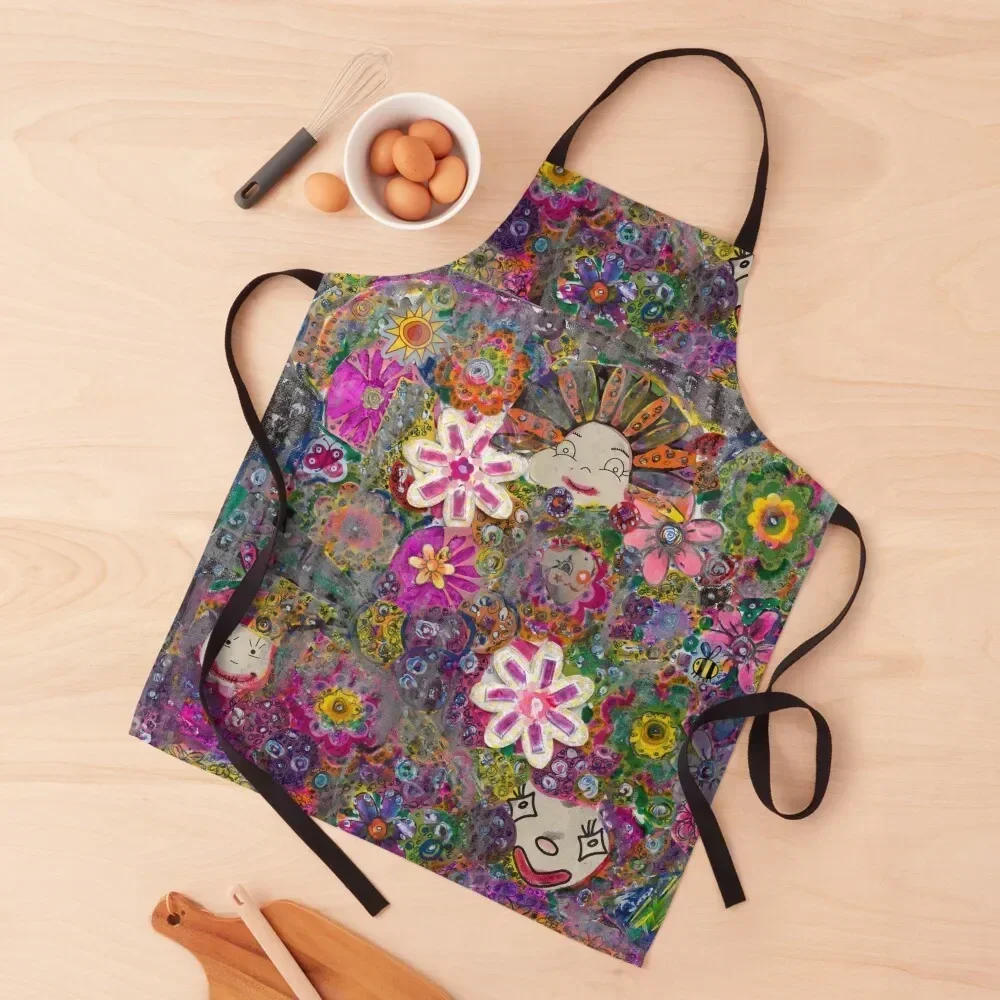 

Flowers and faces Apron kitchen gadgets Household Items Kitchen Apron