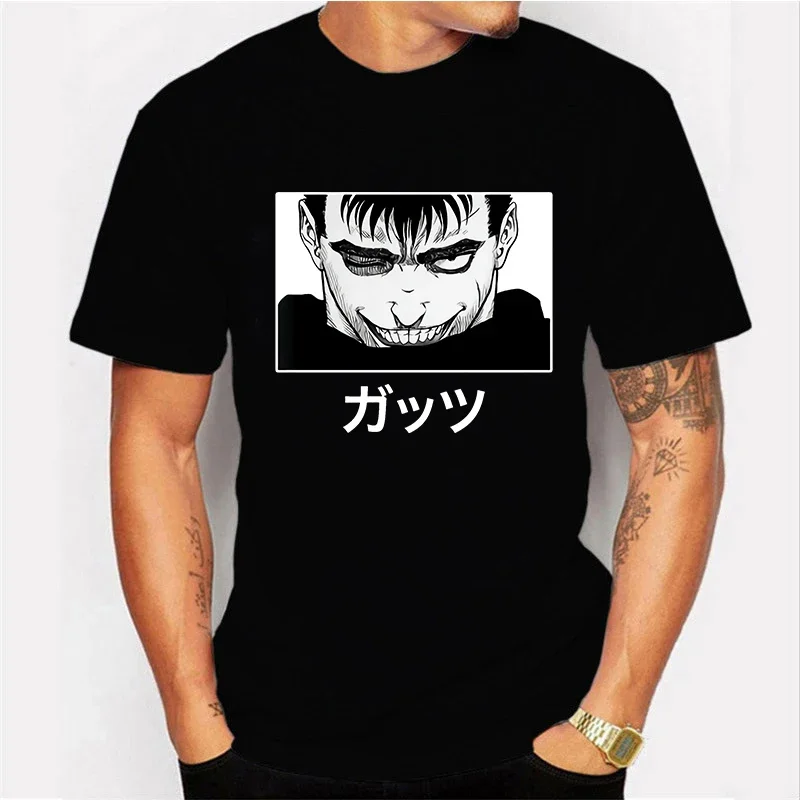 Berserk T Shirt Men\'s Clothing Japanese Fashion Anime Tshirt Short Sleeve Tee Harajuku Cartoon Print T-shirt Summer Tops Men