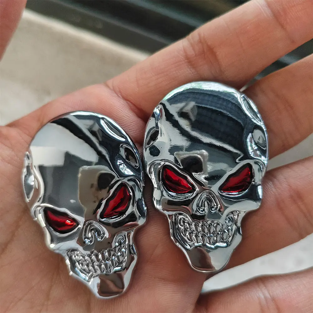 2 peças Adesivo Metálico 3D de Caveira de Pirata Bucaneiro para Carro, Emblema Traseiro Automotivo, Decalque Decorativo Criativo para Caminhão