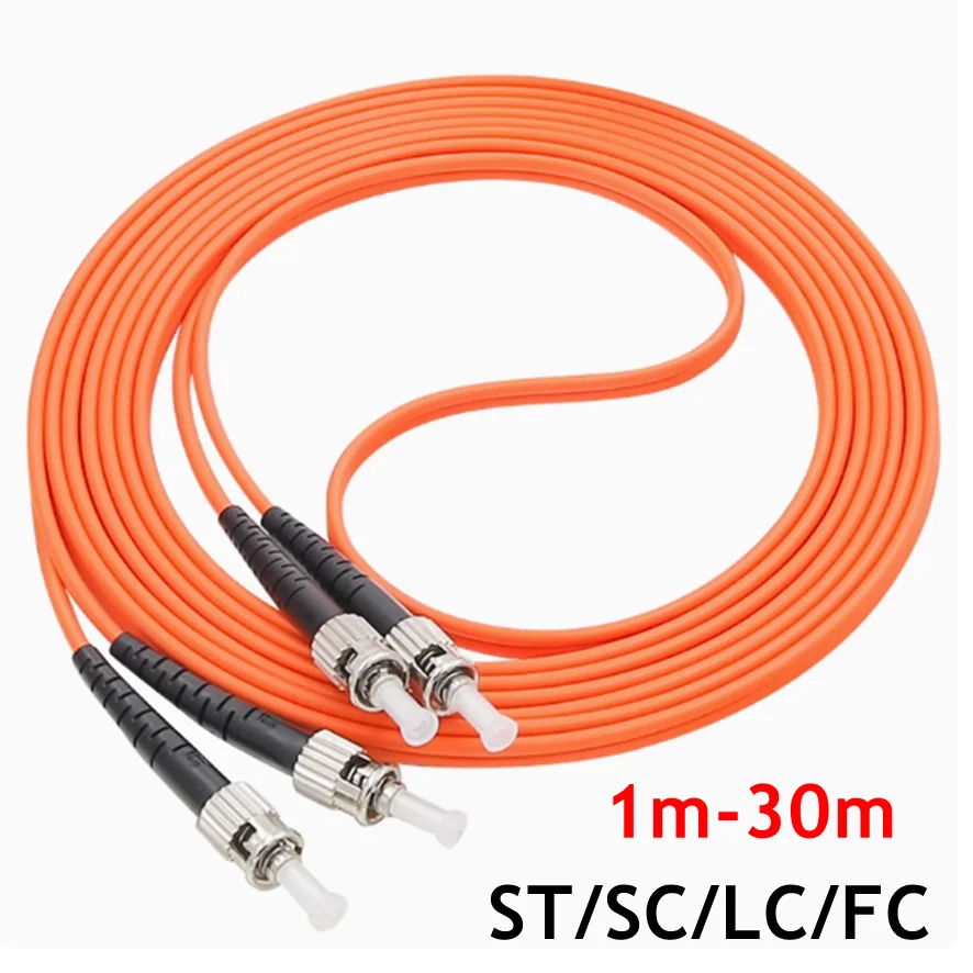 Multimode Dual LC TO SC TO FC TO Double ST Carrier Grade Gigabit Multimode Dual Core Optical Fiber Jumper Cable Cord 1m-50m 60m