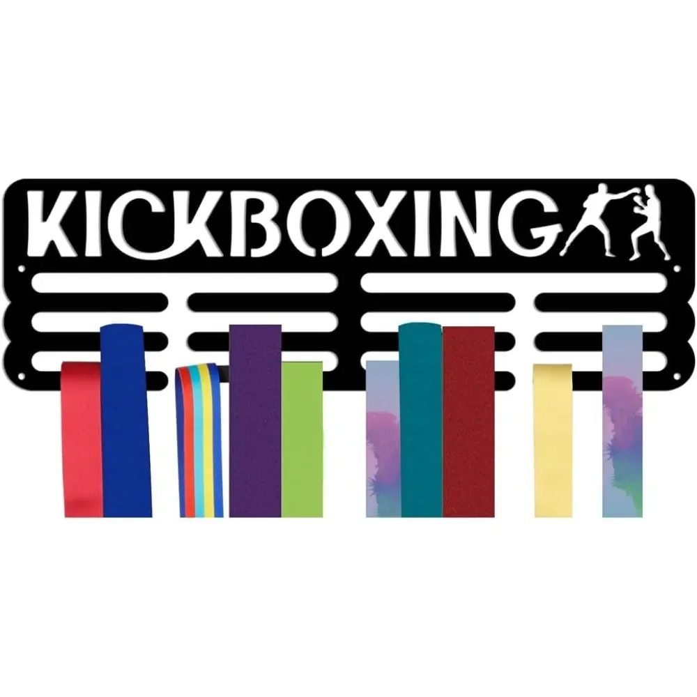 

Medals Hanger Display Holder Rack, Kickboxing Medals Display Wall Mounted Frame Medal Ribbon Holder Hooks for Competition