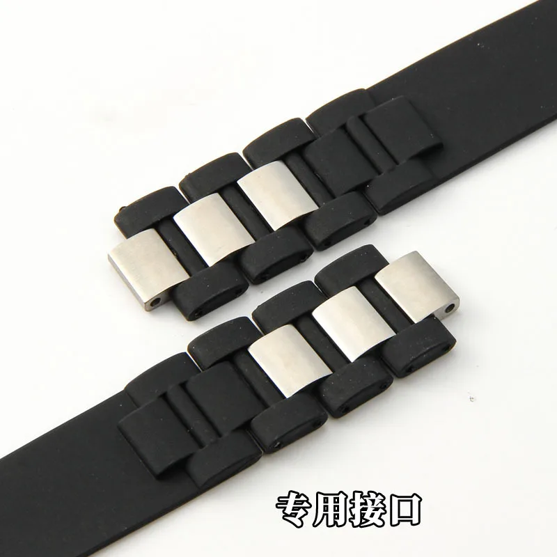 ل كارتييه 21 كرونوسكاف حزام ساعة اليد 10X20 مللي متر معصمه سيليكون جاحظ العروة الفرقة المطاط الخرز من الأرز رجل weomen سوار #4