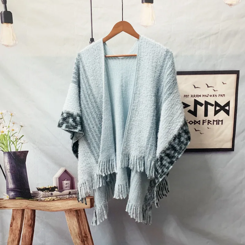 

Платок WeHello с градиентом, утепленный теплый шарф, богемная дорожная верхняя накидка в фотостиле