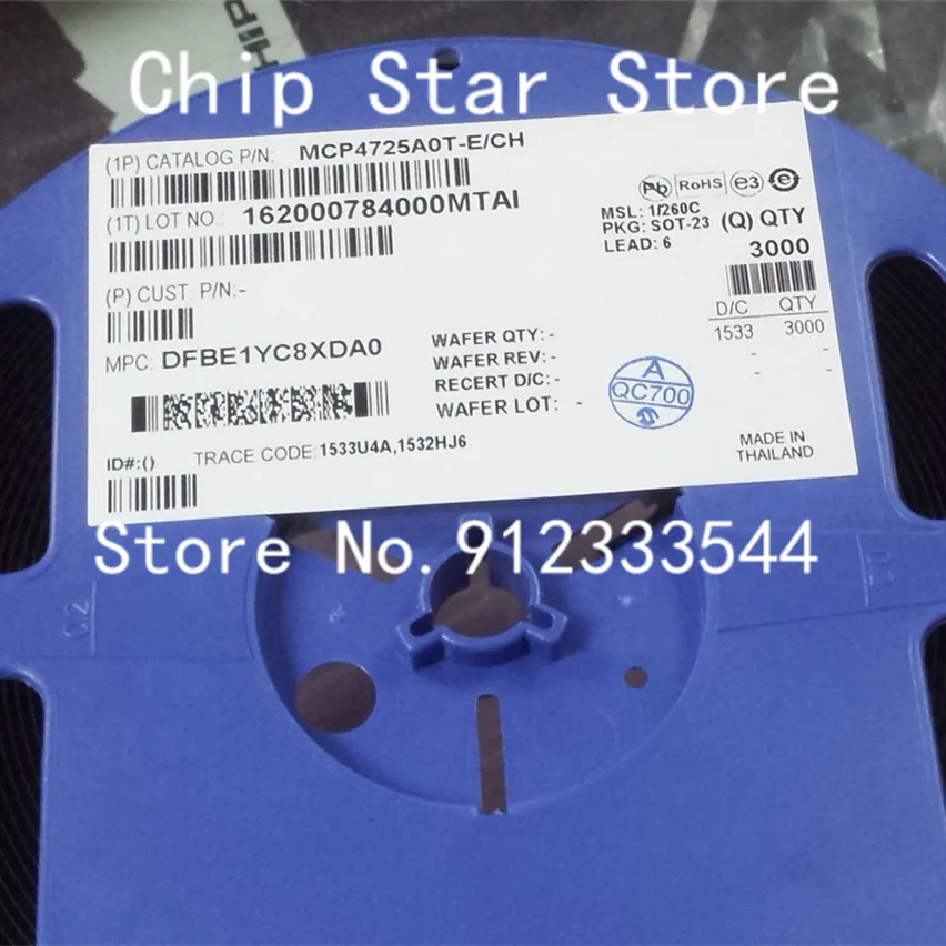 1-100pcs  MCP4725A0T-E/CH  MCP4725  MCP4725A0T  Digital To Analogue Converter  SOT23-6 100%New And Original