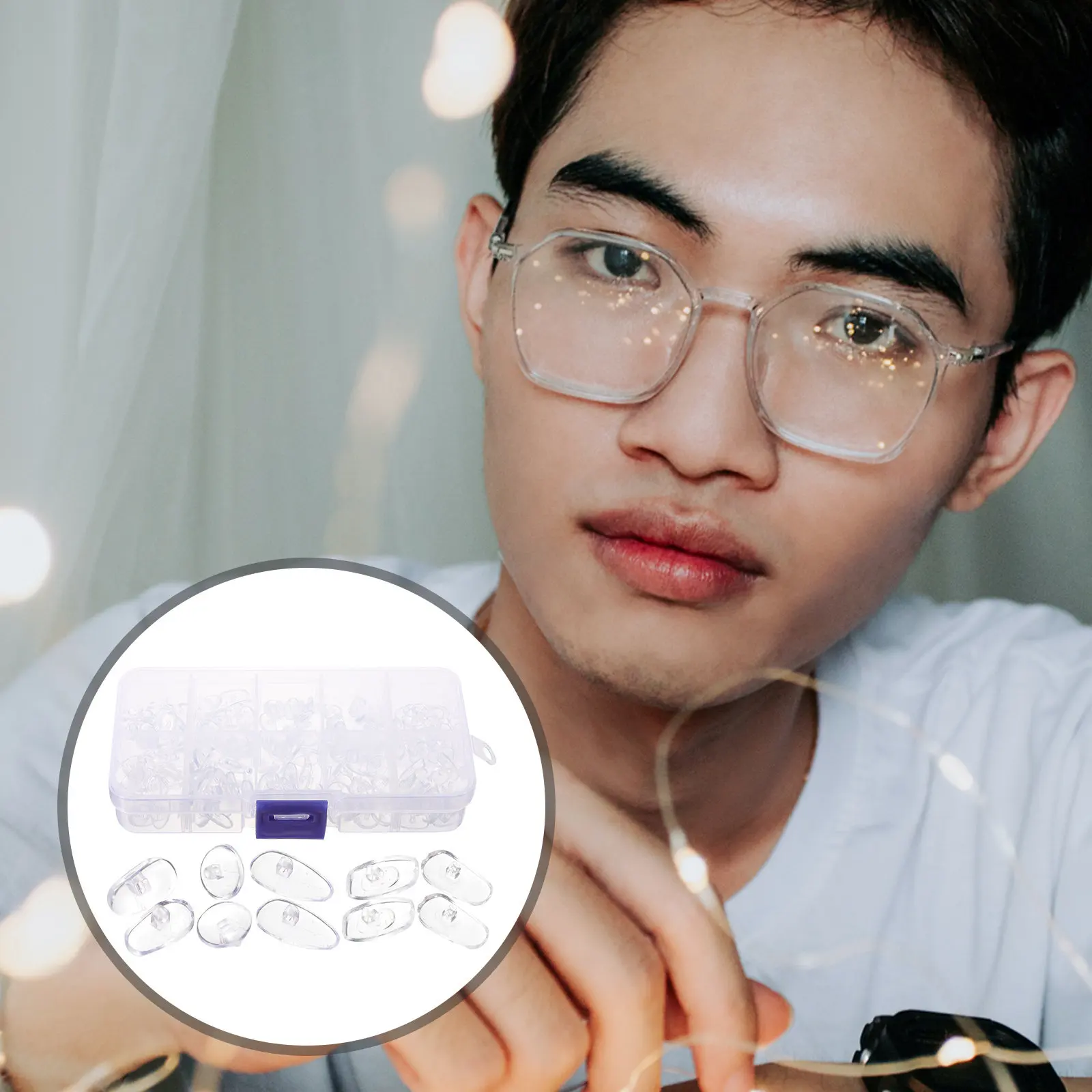 

1Set Silicone Nose Pads Comfortable Non-Slip Grips for Glasses Frames Eyeglass Nose Pads Soft Cushion for Sunglasses Full-Frame