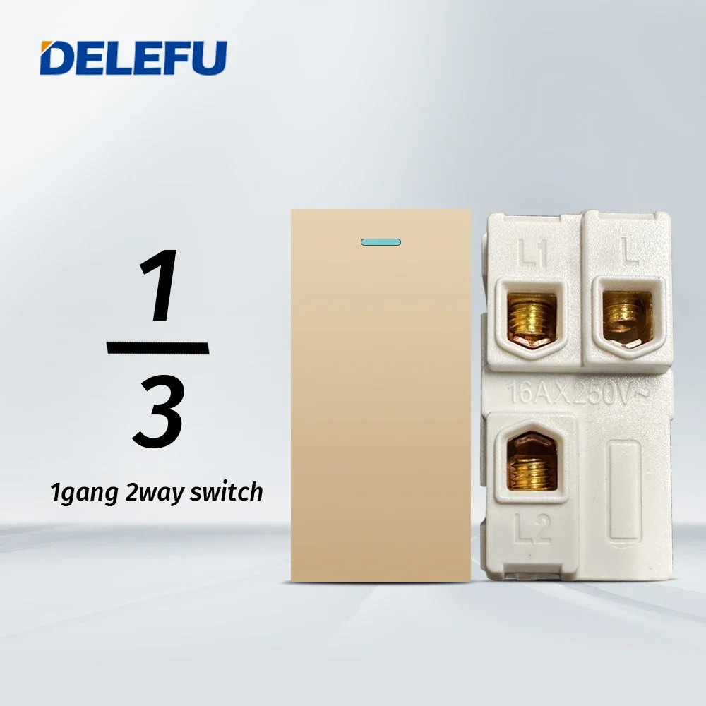 DELEFU Brazil Italy USA EU Standard Socket Switch USB Fast charging Type C key DIY 4*2 4*4 Panel function module Gold