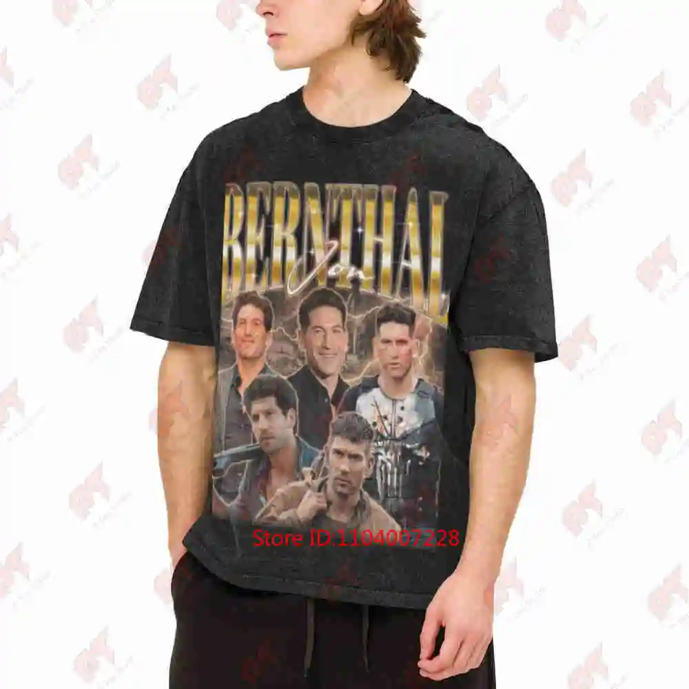 Jon Bernthal Homage American Actor Vintage Retro 90S Vintage Washed Tee Pure Cotton T-Shirt