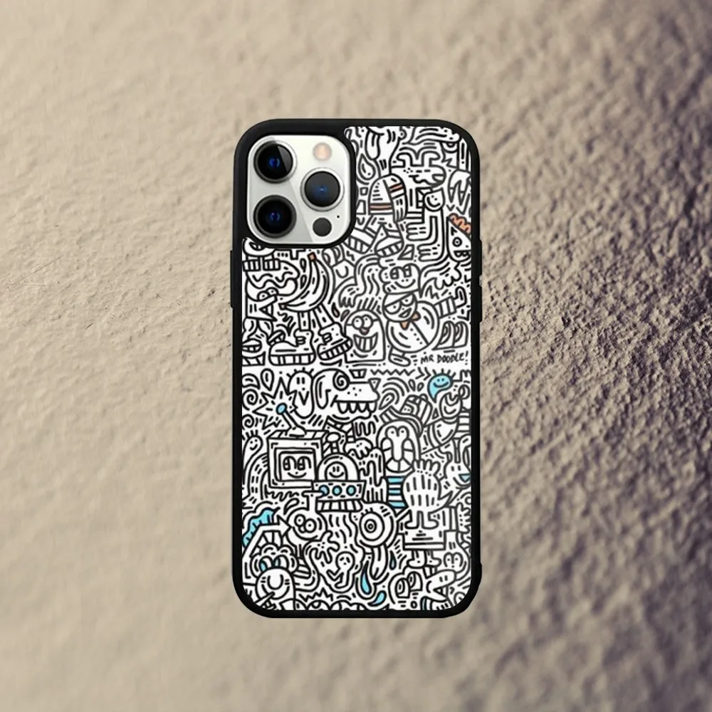 Graffiti-Art M-Mr Doodle Phone Case For iPhone 15,14,13,12,11,Plus,Pro,Max Mini Magsafe Magnetic Wireless Charging