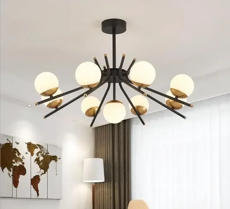 Nordic chandelier creative postmodern living room headlamp light luxury art bedroom lamp simple